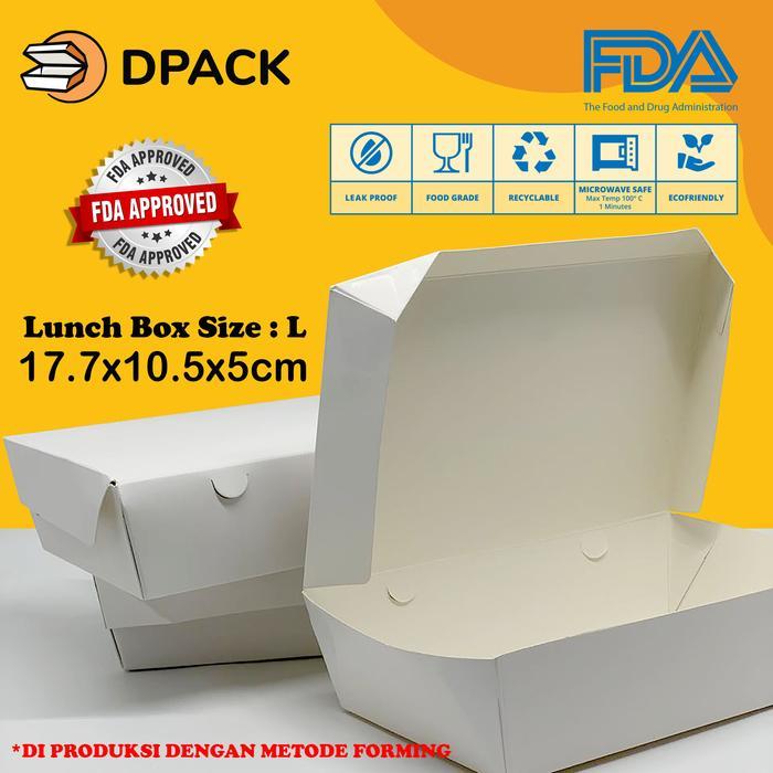 Paper Lunch Box Ukuran L FoodgradeBox Kotak Makanan Polos