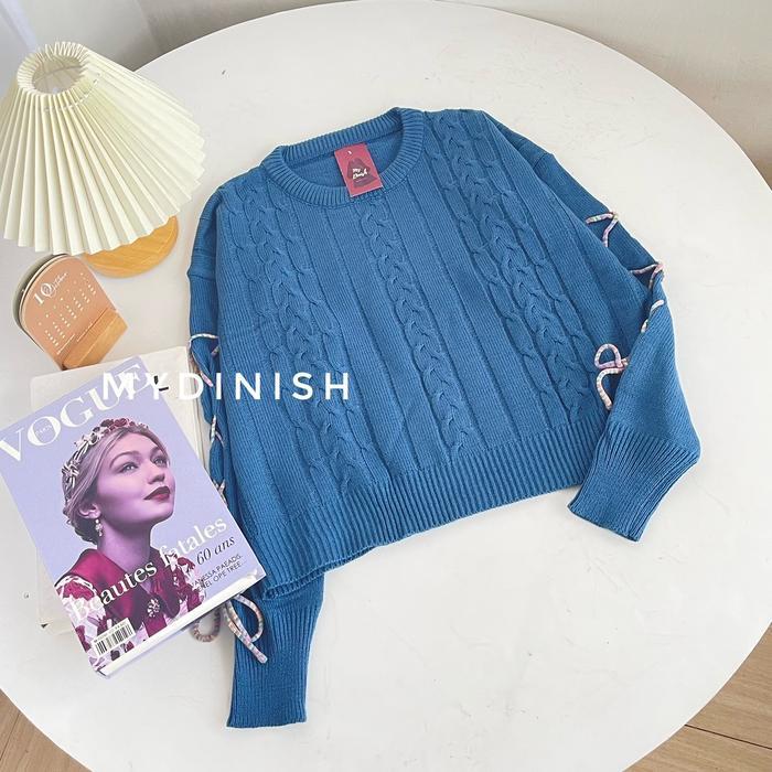 Natali Cable Blouse - Atasan Rajut Wanita Crew Neck Baju