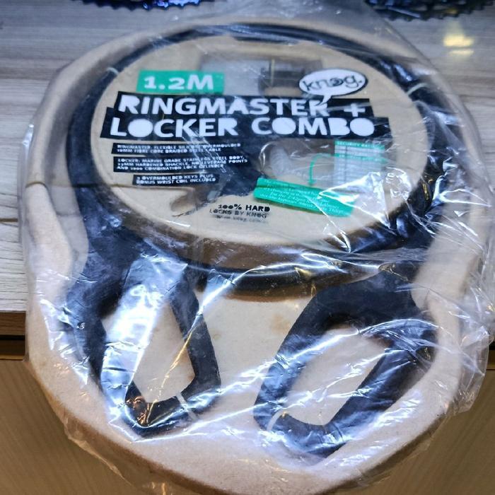 KNOG KUNCI GEMBOK SEPEDA /MOTOR LINGMASTER + LOCKER COMBO 1.2M BLACK