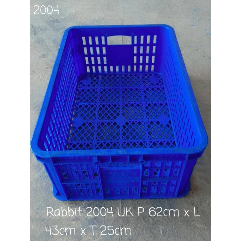 Box Container Rabbit 2004 Bolong / Keranjang Industri Roti mirip Hanata 2002 / Krat Plastik Rak