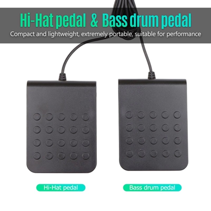 9 Pads Electric Drum Set, Practice Drum Machine with Headphone Built-in Speaker Drum Pedals Drum