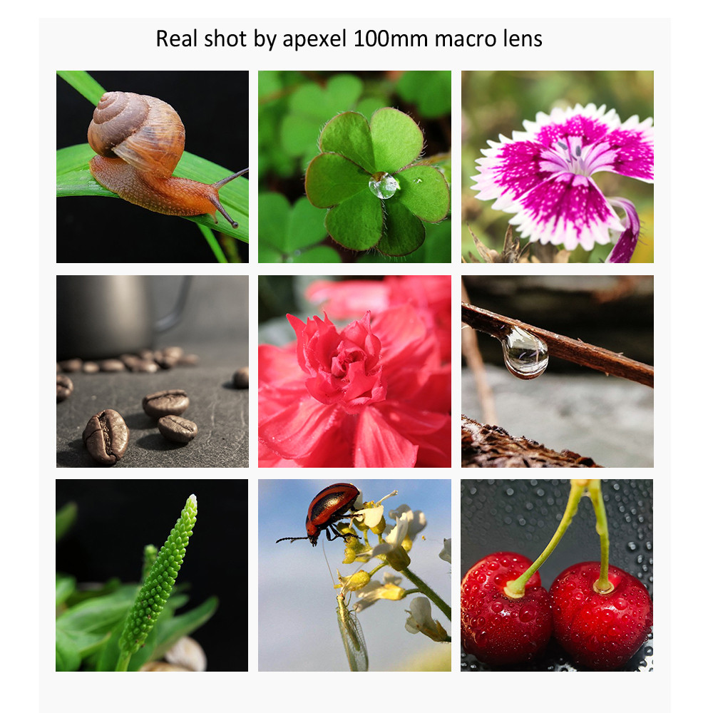 APEXEL camera phone lens 100mm macro lens 4K HD super macro lenses+CPL+star filter for iPhonex xs