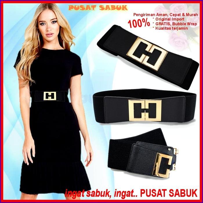 ORIGINAL Gesper Lebar Sabuk Ikat Pinggang Belt Wanita Korea Obi Karet Elastis Cewek Gasper besar