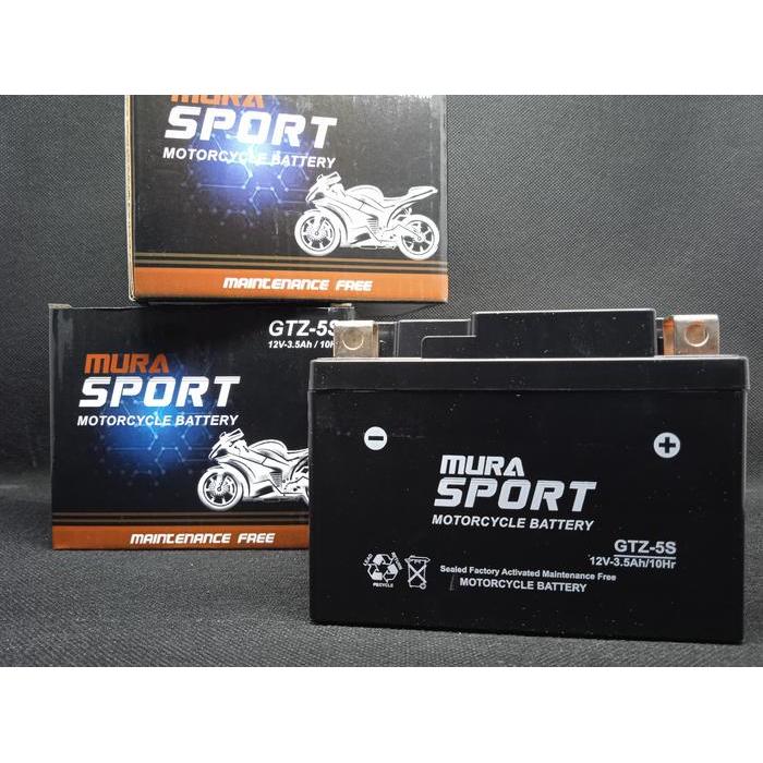 AKI MOTOR BEAT FI, BEAT KARBU, BEAT STREET, BEAT POP MURASPORT GTZ5S 12V 3.5AH ORIGINAL QUALITY