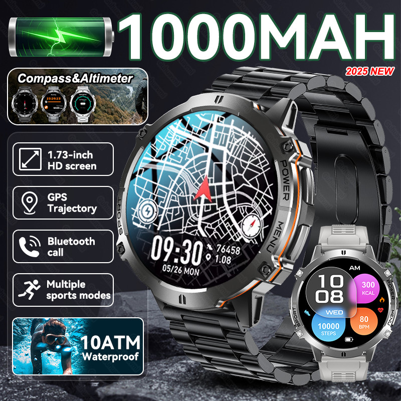 Jam Tangan Pintar Outdoor dengan GPS, Kompas, dan Tahan Air untuk Aktivitas