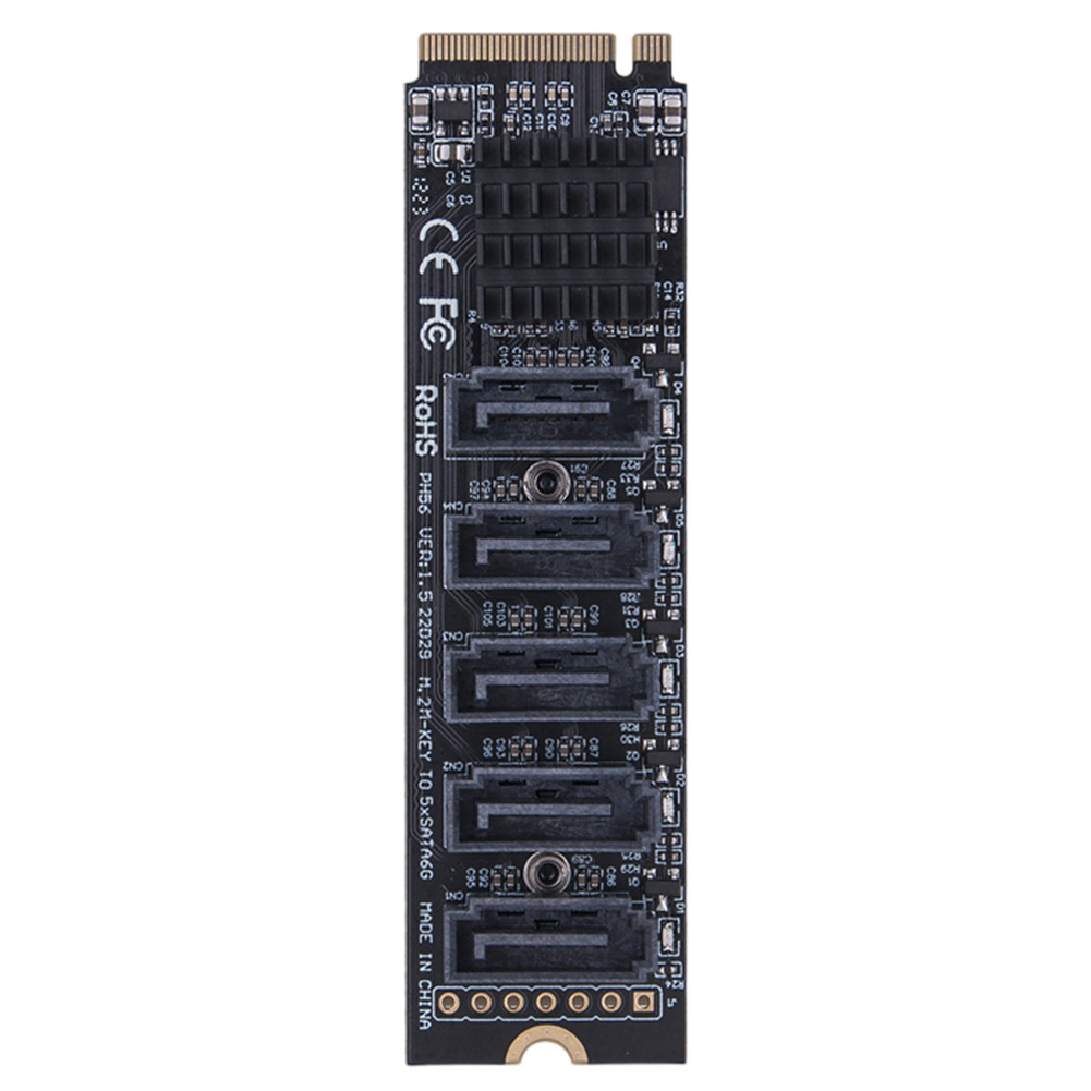 M.2 MKEY PCI-E Riser Card M.2 To SATA 3.0 Expansion Card NVME To SATA Converter 6Gpbs SATA3.0