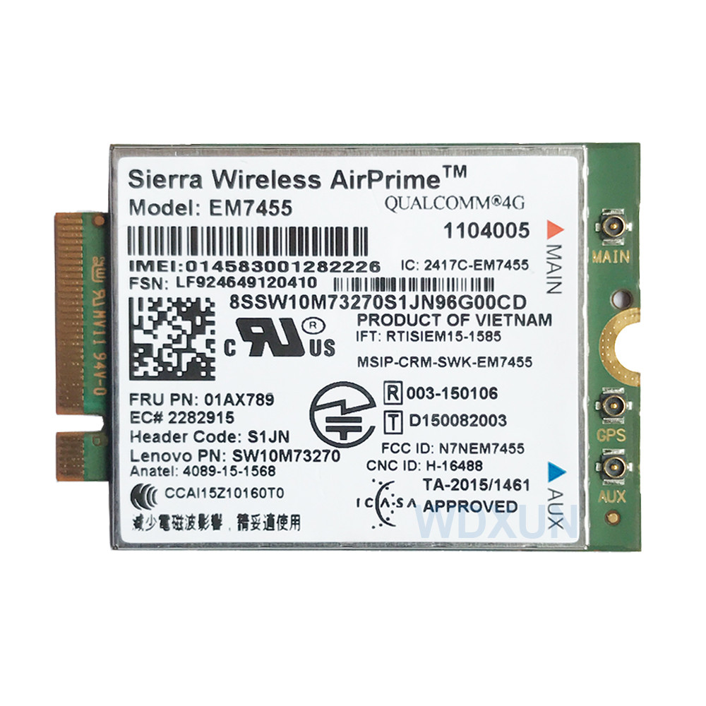EM7455 Module 4G LTE 00JT547 00JT542 01AX789 01AX746 4G Card for Laptop Thinkpad T460 T460S T560 X1