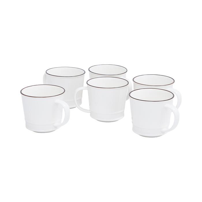 TERPERCAYA Informa Appetite Set 6 Pcs Maimi Mug Dengan Rak - Putih Gelas Cangkir Minuman Kopi Teh