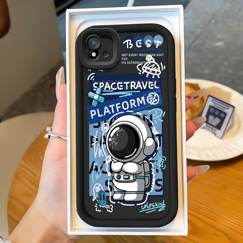 Casing Hp untuk Realme C20 C20A C11 2021 C11 2020 Case Astronot kartun Kasing bagus bahan silikon Ce