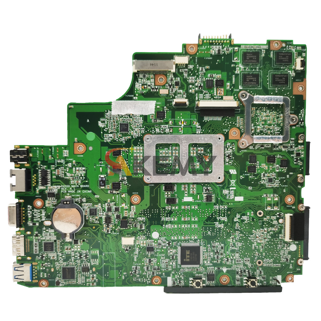 K43SD Laptop Motherboard For ASUS A43S K43SJ X43S K43SM K43S K43SD K43SV Notebook Mainboard With CPU