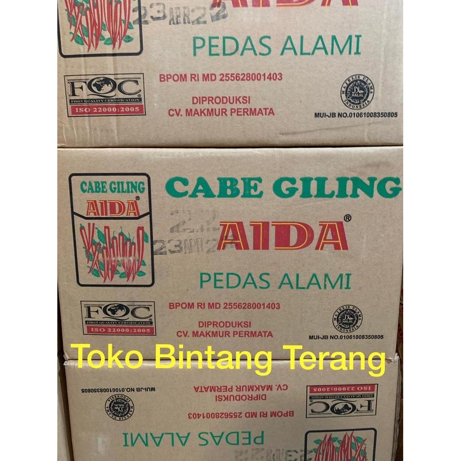 Bubuk Cabai Cabe Giling Halus Pedas Aida 1 Dus Karton 250 Gr X 36 Bks Best Seller