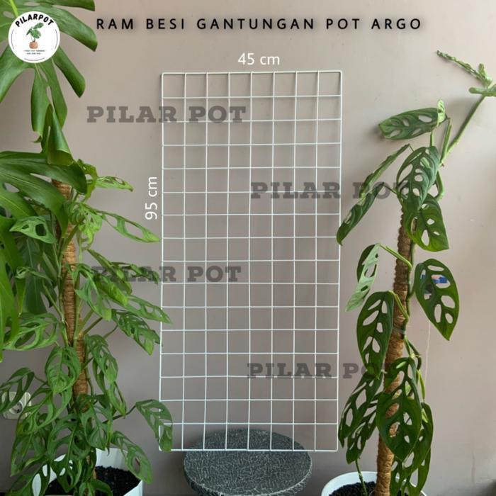 Ram Besi Putih Pot Bunga Gantung Gantungan Pot Argo - Ram Besi 45 X 95