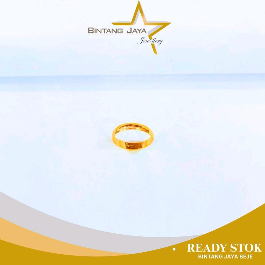 Cincin Emas Belah Rotan (Timbang Air) 0.21 - Kadar LM99 - Berat 4,02gr - Size 9 - Kilau abadi sepanj