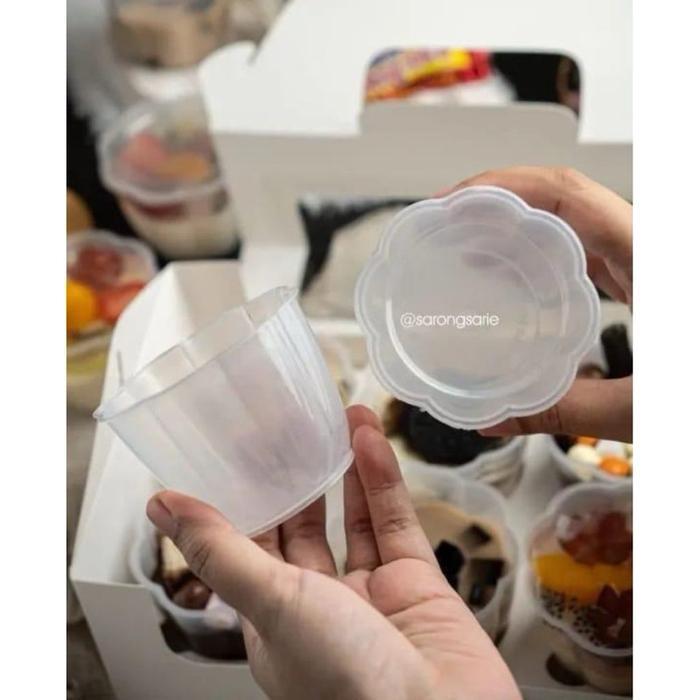 12 Pcs Cup Puding Pelangi + Tutup Ukuran Besar Dan Kecil / Cetakan Agar Agar / Jelly
