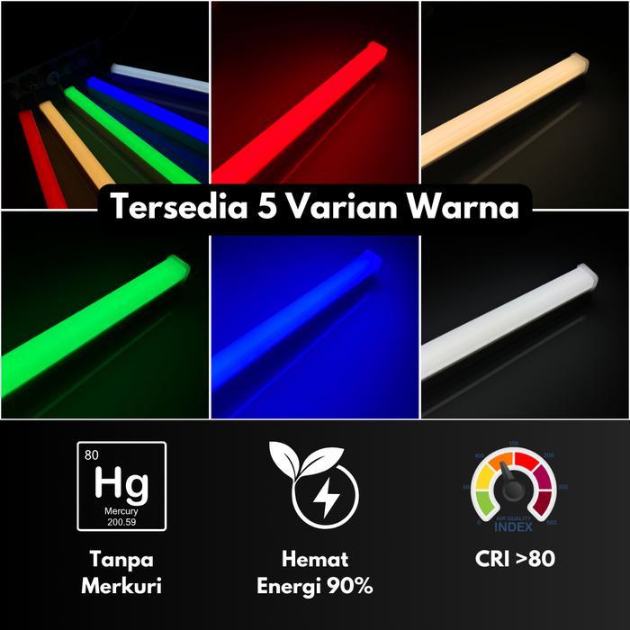 "New" [GUNCANG 12.12] Lampu MYVO TL5 Neon T5 LED 5/10/15/20 Watt Tube Warna Warni Putih White 30cm /