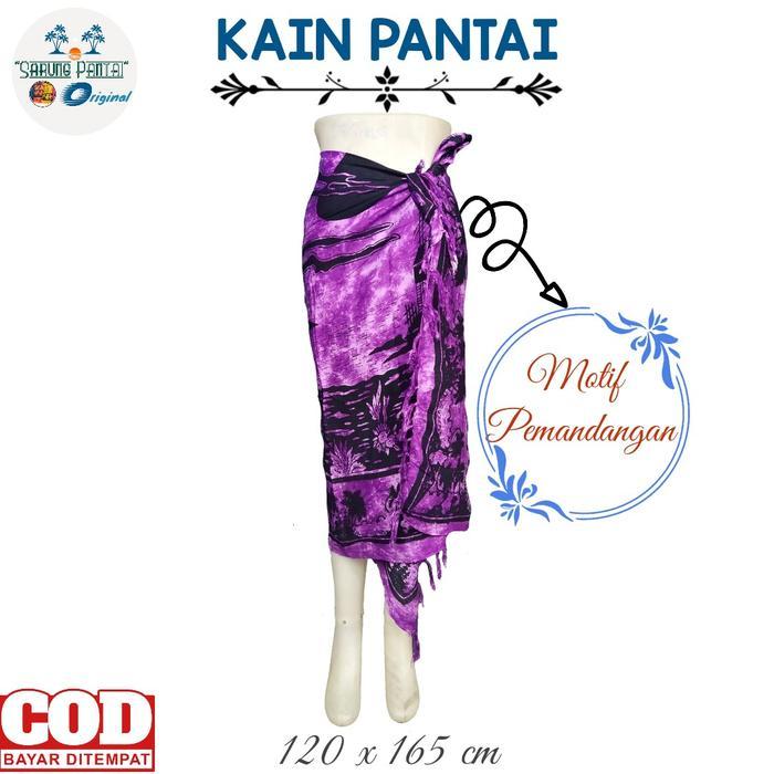 Best Seller Kain Pantai Bali Motif Pemandangan Kelapa Ukuran 110X135Cm Sarung Bali - Kain Jogja -