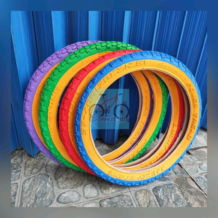 Ban Luar Sepeda Ukuran 20 x 2.125 Lucky Stone Power Tread Warna Anak BMX Lipat Mini High Quality