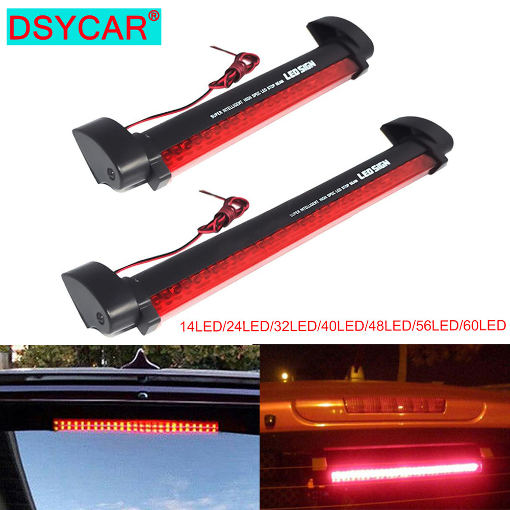 Lampu Rem LED DSYCAR 12V Warna Merah untuk Mobil dan Truk - Lampu Peringatan Stop Tinggi Universal