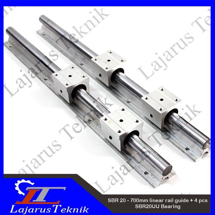 SBR 20 - 700mm linear rail guide + 4 pcs SBR20UU Bearing