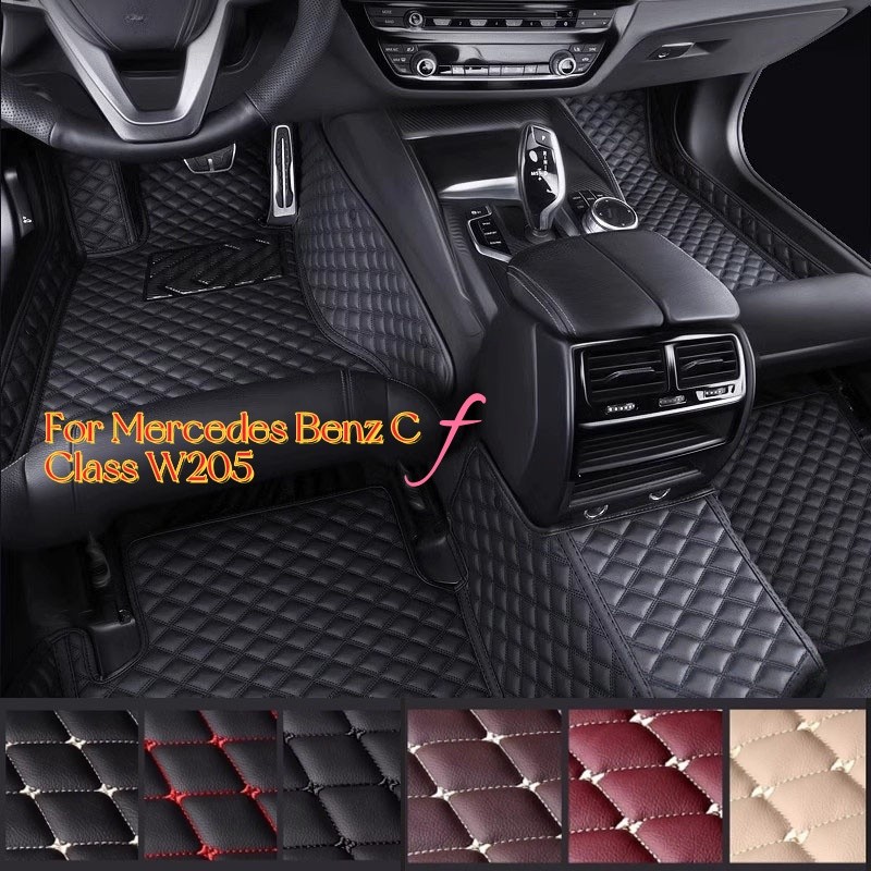 Karpet Mobil Lantai Untuk Mercedes Benz C Class W205 C180 200 220 250 260 300 350 400 450 2014-2020 