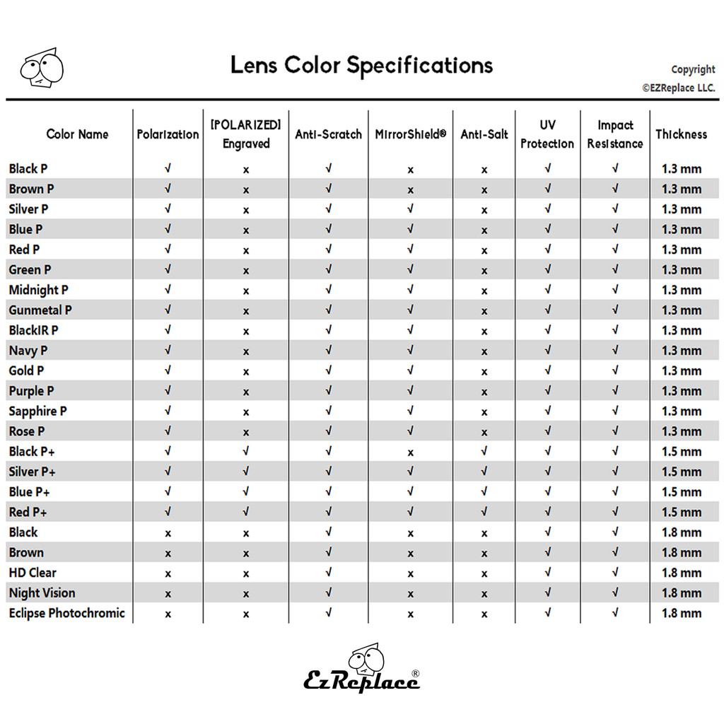 EZReplace Polarized Replacement Lenses Compatible With OAKLEY Holbrook Metal OO4123 - 55mm