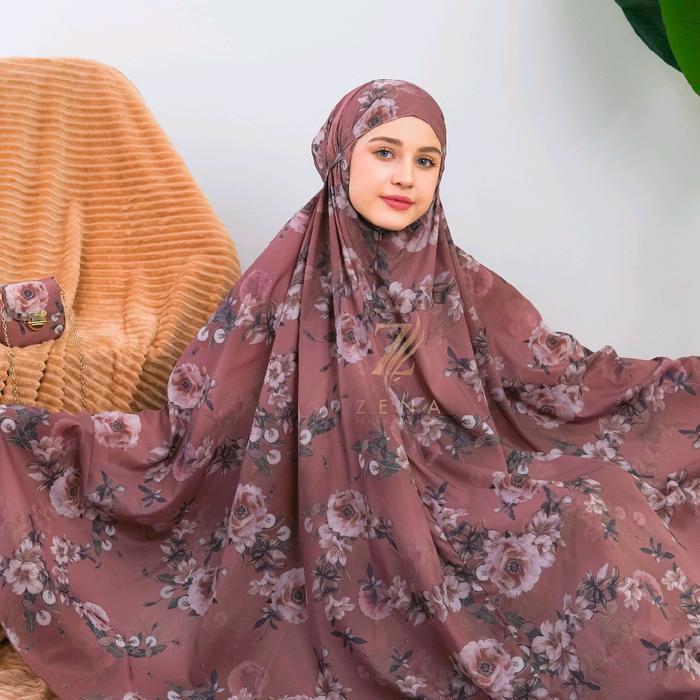 Top Mukena Maryam Travel Mini Motif Parasut Premium by ZENA Muslim Dewasa