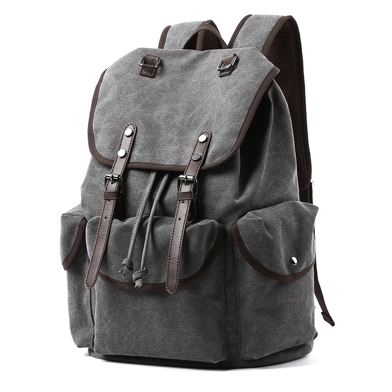 Men Canvas Vintage Backpack Men 30L Large Travel Rucksack Casual Bookbag for 15.6 inch Laptop Travel