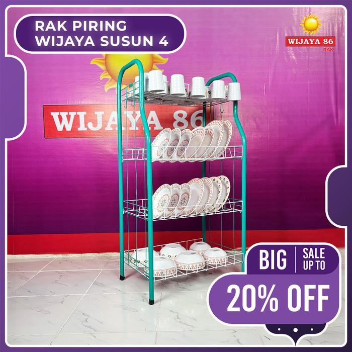 RAK PIRING WIJAYA SUSUN 4 RAK SUSUN 4 RAK GELAS RAK DAPUR 4 SUSUN RAK SUSUN SERBAGUNA Besi Plastik