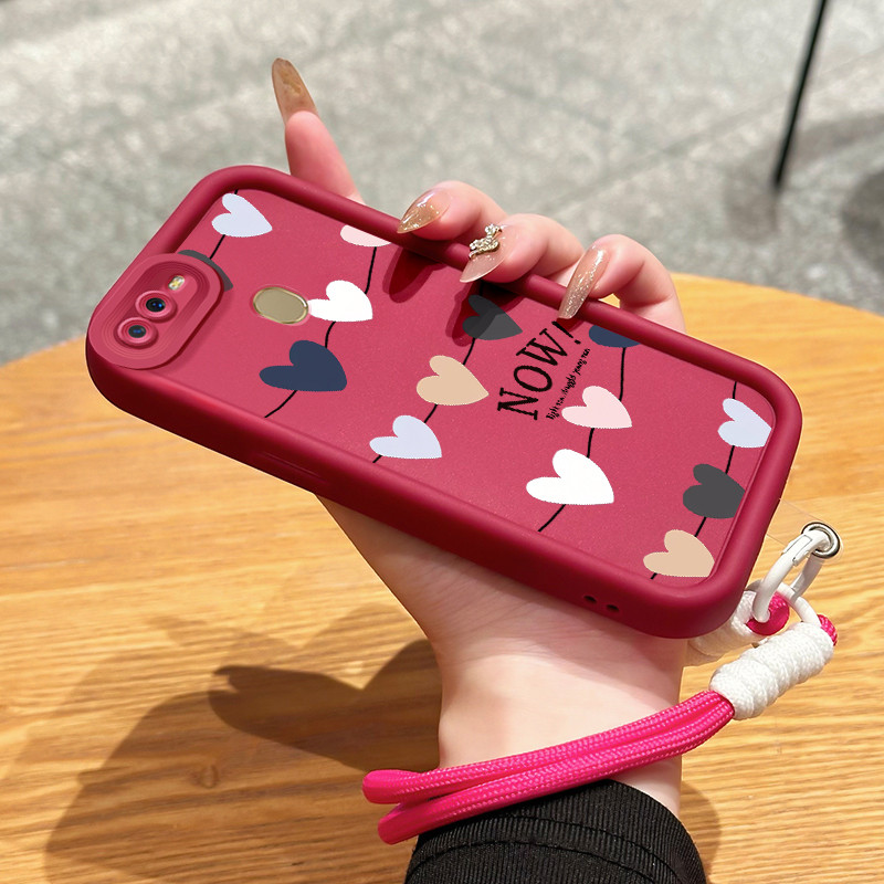 Casing Hp untuk OPPO A7 A5s A12 A12s A11K Case Casing HP Softcase Ponsel Soft Shell dengan Tali Sili