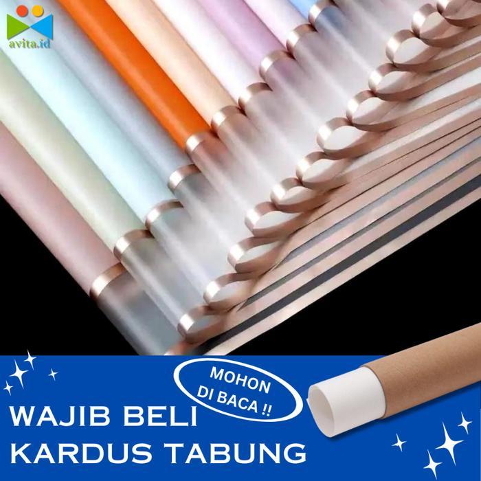 cellophane dobel garis emas/cellophane list emas/cellophane pinggir tranparant/cellophane/korean