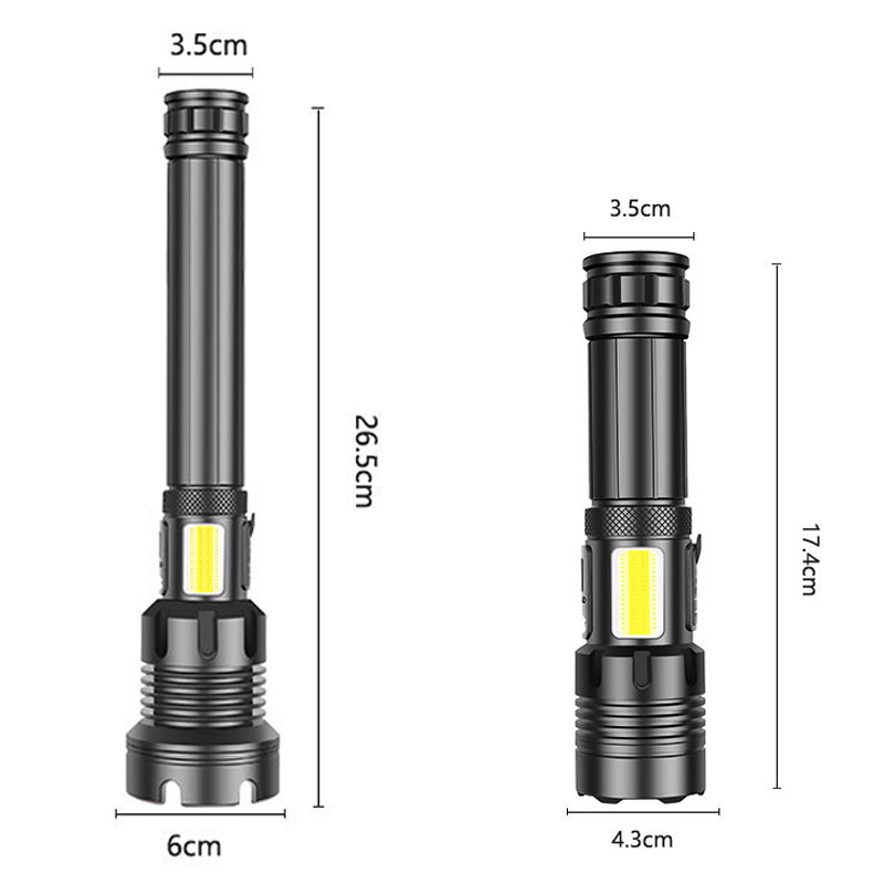 ZK20 Dropshipping USB Rechargeable XHP90 COB Powerful LED Flashlight Zoom Red Torch Light 18650