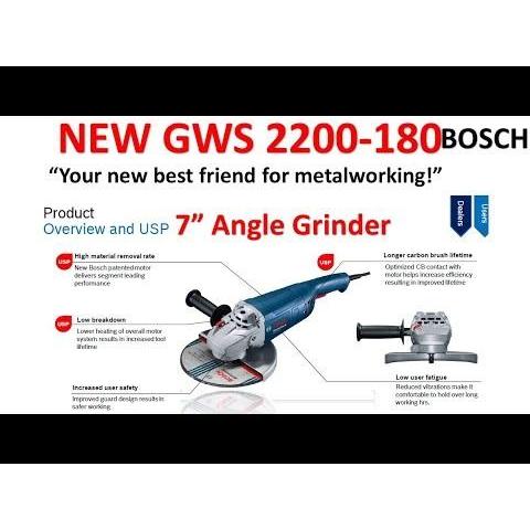 Bisa Spk Bosch Gws 2200-180 Angle Grinder 7" Mesin Gerinda 7 Inch Gws 2200 180