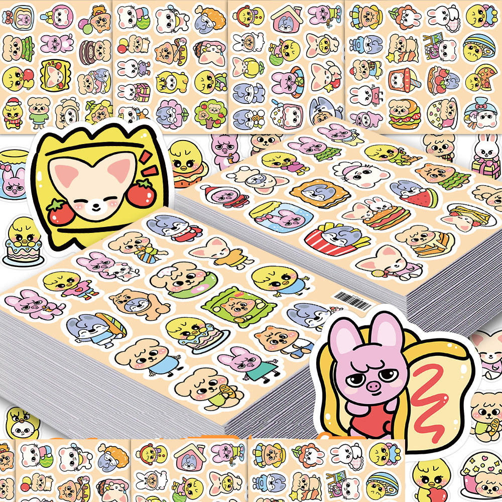 100 Stray Kids SKZOO Cute Cartoon Stickers for Stray Children: Little Rabbit, Little Bear, Little