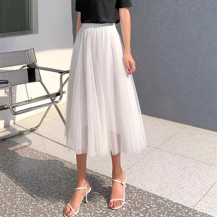 Rok Tutu Pendek Tile 2 Lapis Rok Tutu Polos 2 Lapis Midi