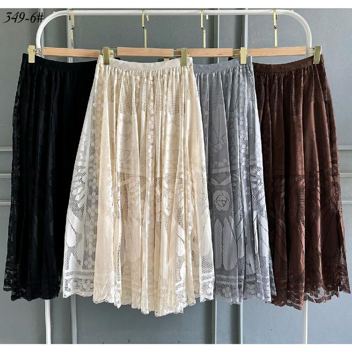 QUEEN - Rok Brukat Lace Panjang Premium Import