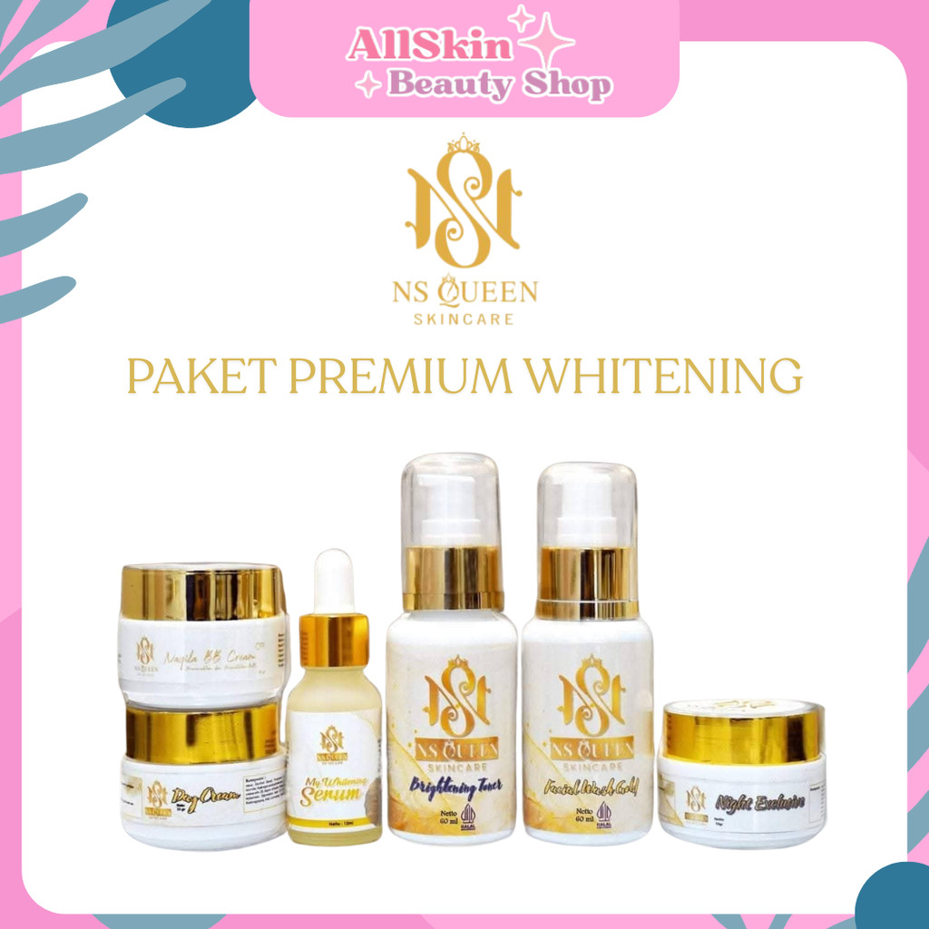 NS Queen Paket Premium Whitening Glow | Paket Skincare Wajah Cerah Lengkap