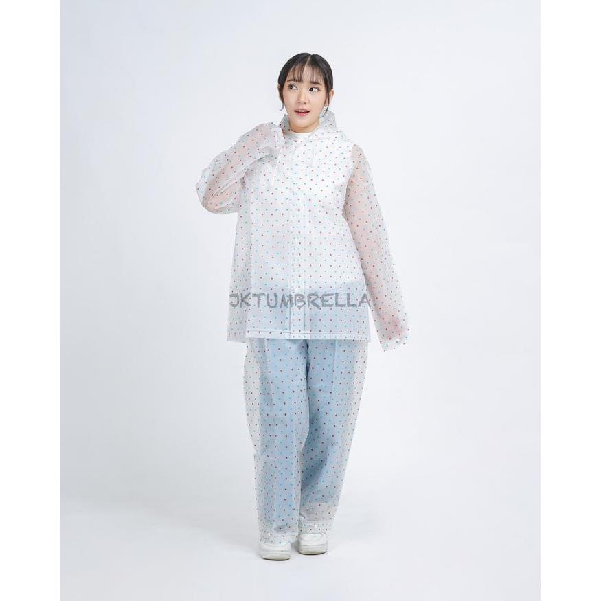 Jas hujan wanita / setelan jas hujan / Jas Hujan Transparan / Jktumbrella - GRC - MJ827