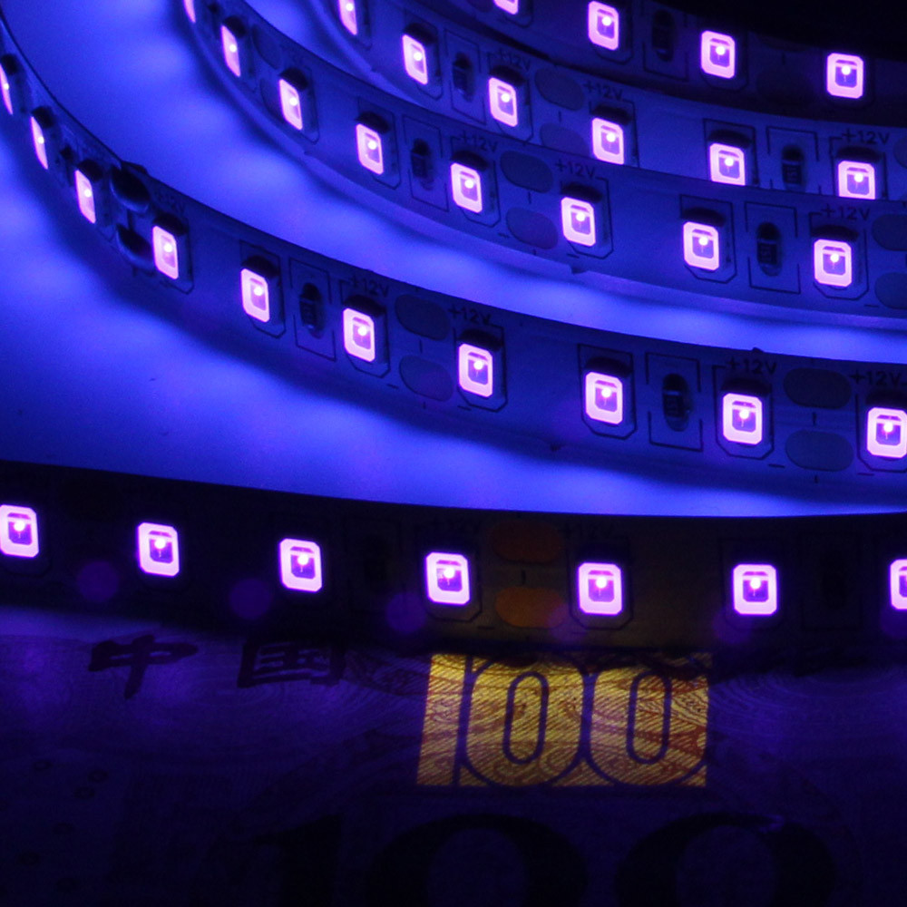 12V UV Led Strip Light 5050 2835 SMD 395-405nm Ultraviolet Ray LED Diode Ribbon Purple Flexible Tape