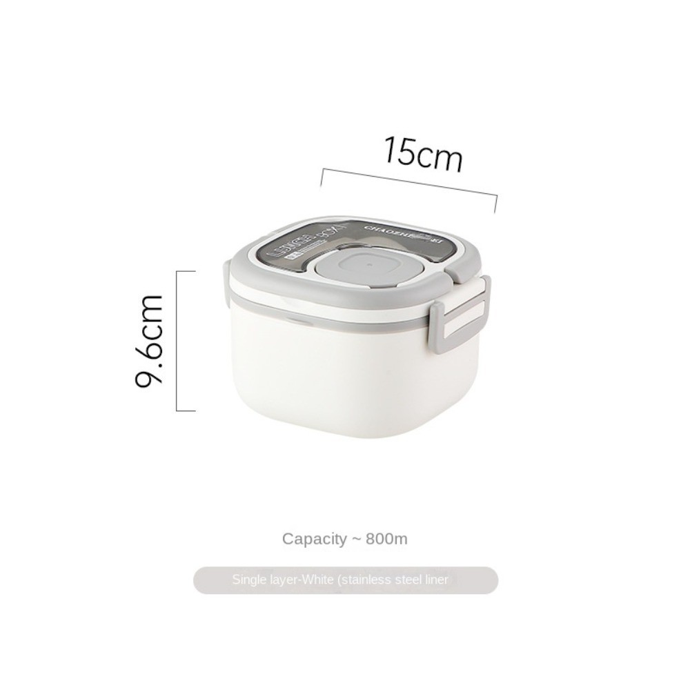 Blue/Green/Pink/White Insulated Lunch Box Plastic/Stainless Steel 15*15*9.6 CM Bento Box Lunch Box