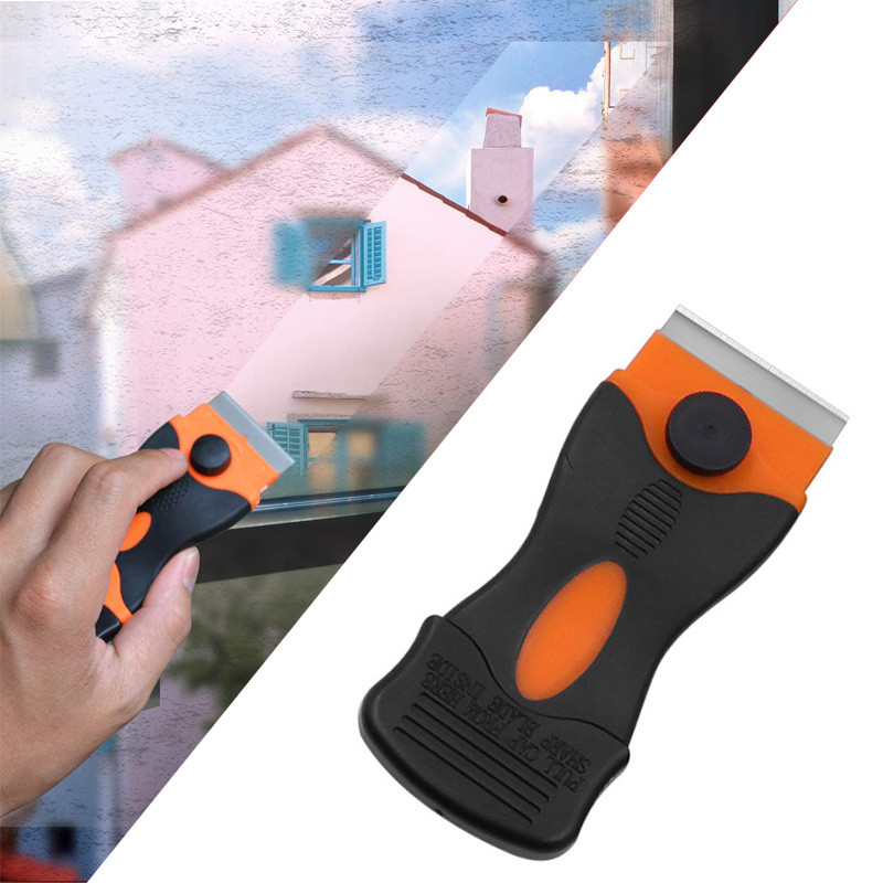Razor Blade Scraper Plastic Retractable Glass Scraper Windshield Sticker Labels Remover For Cooktop