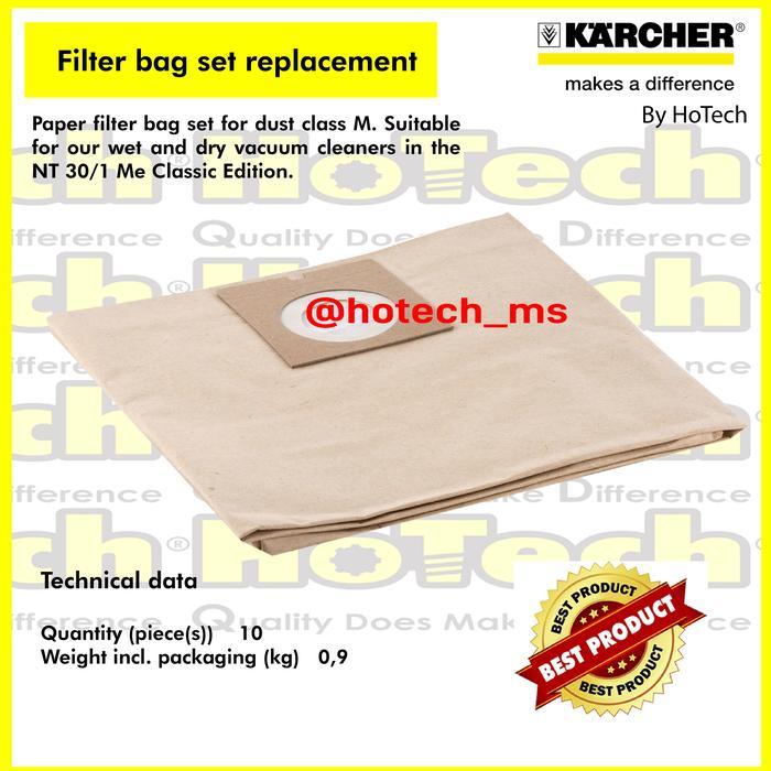 TERLARIS Karcher Filter Bag For Vacuum Cleaner NT 30/1 ME Classic SALE