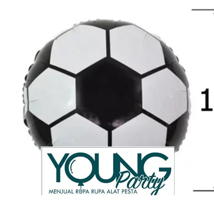 Balon Karakter Bola Bahan Foil Hitam Putih / Balon Ulang Tahun