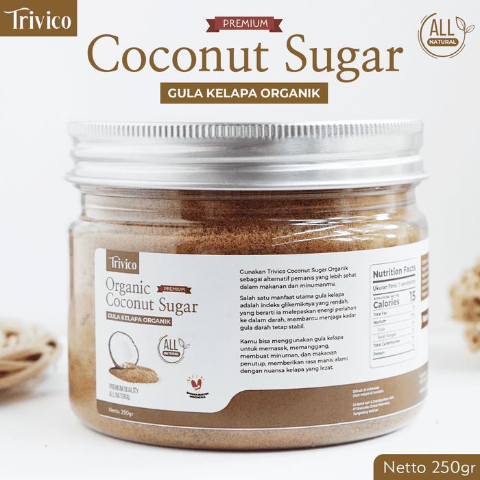 Trivico Gula Kelapa Organik Bubuk - Gula Kelapa Murni 100% Kemasan 250 Gram
