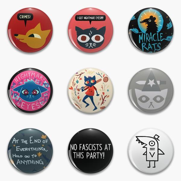 Night In The Woods Gregg Lee Crimes Nightmare Eyes Soft Button Pin Customizable Clothes Collar Hat
