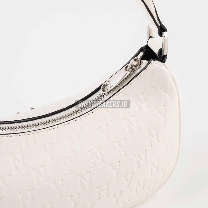 Mlb New York Yankess Monogram Embos Hobo Bag White