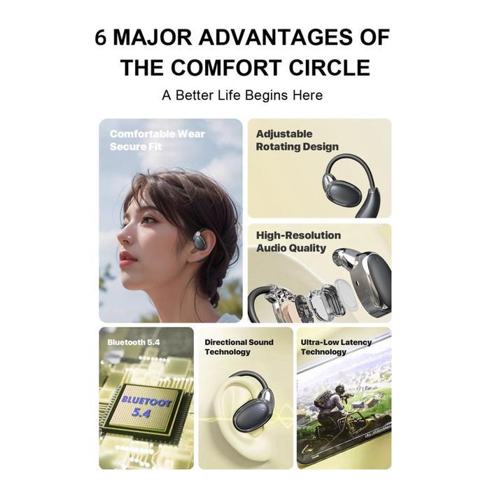 Kiip Wireless Dth5Pro Ows Open Ear Tws Earhook Earphone Hifi Terbaik