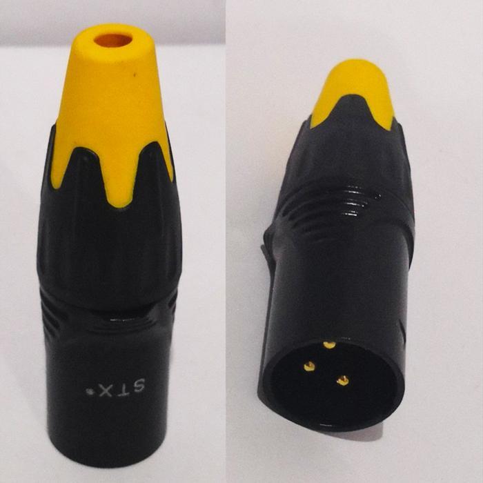 Stx Jcnk - Jack Canon Male - Jek Xlr Cowo 3 Pin Warna Kuning Redy Stok
