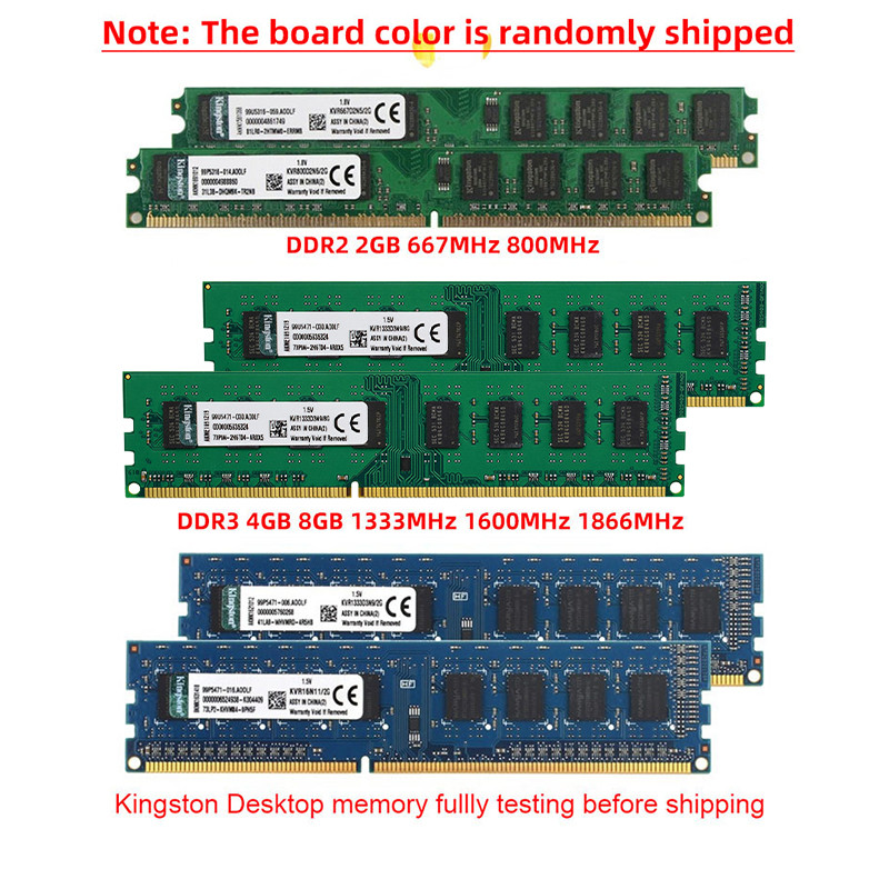 Kingston PC Memory RAM PC2 DDR2 2GB 800Mhz 667MHz PC3 DDR3 4GB 8GB 1333MHZ 1600MHZ 1866MHz ddr3 ram