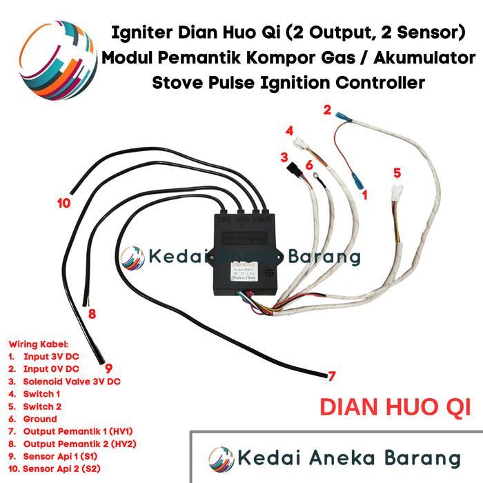 Juana - Modul Ignition Igniter Pemantik Blue Gas Lpg Kompor 3V Dc 4 Output