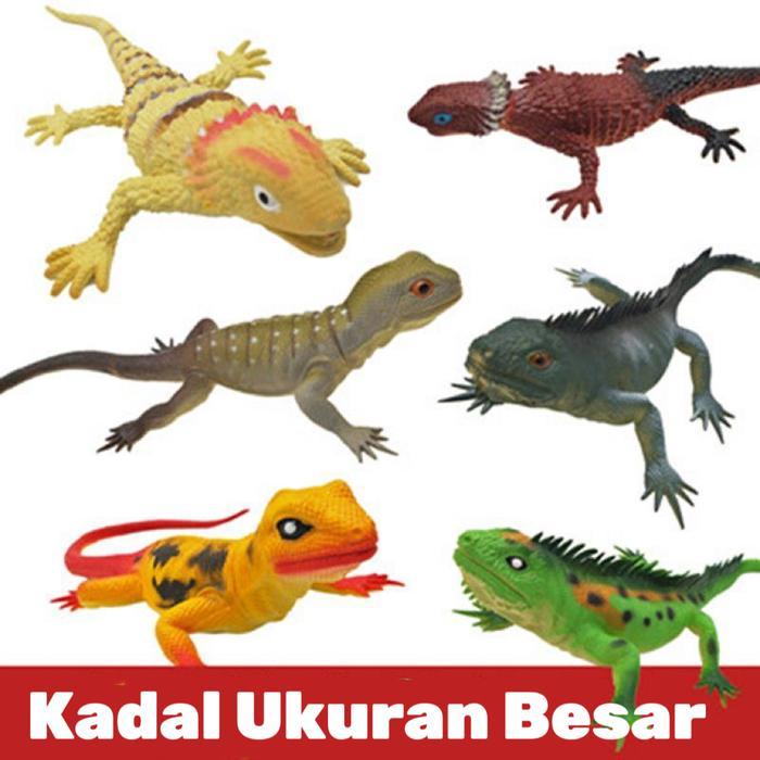 Mainan Anak Hewan Reptil Kadal Cicak Karet Dipencet Bunyi Bersuara Kualitas Premium UKURAN BESAR 6